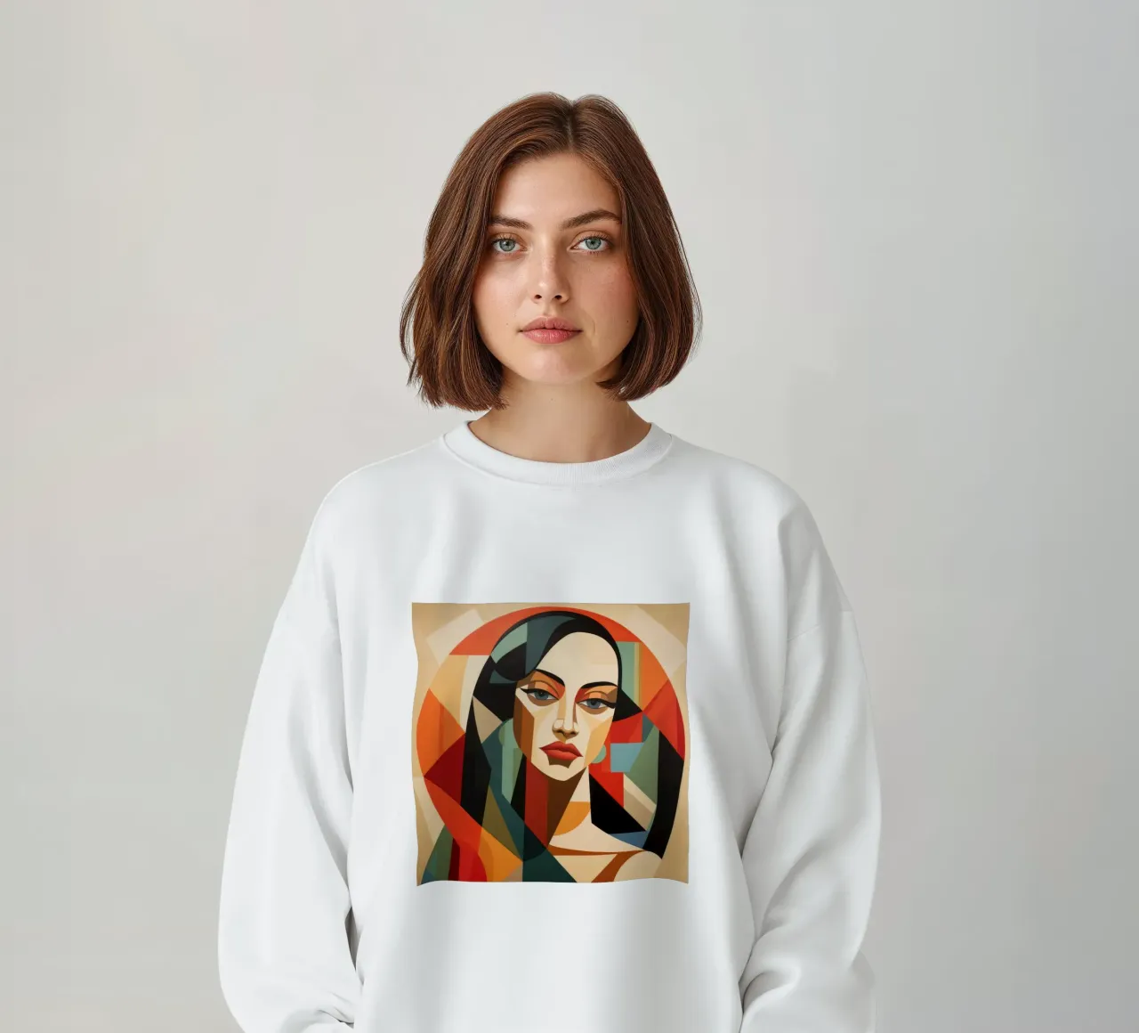 Cubism Ecuadorian Woman sweatshirt by Artful Muse