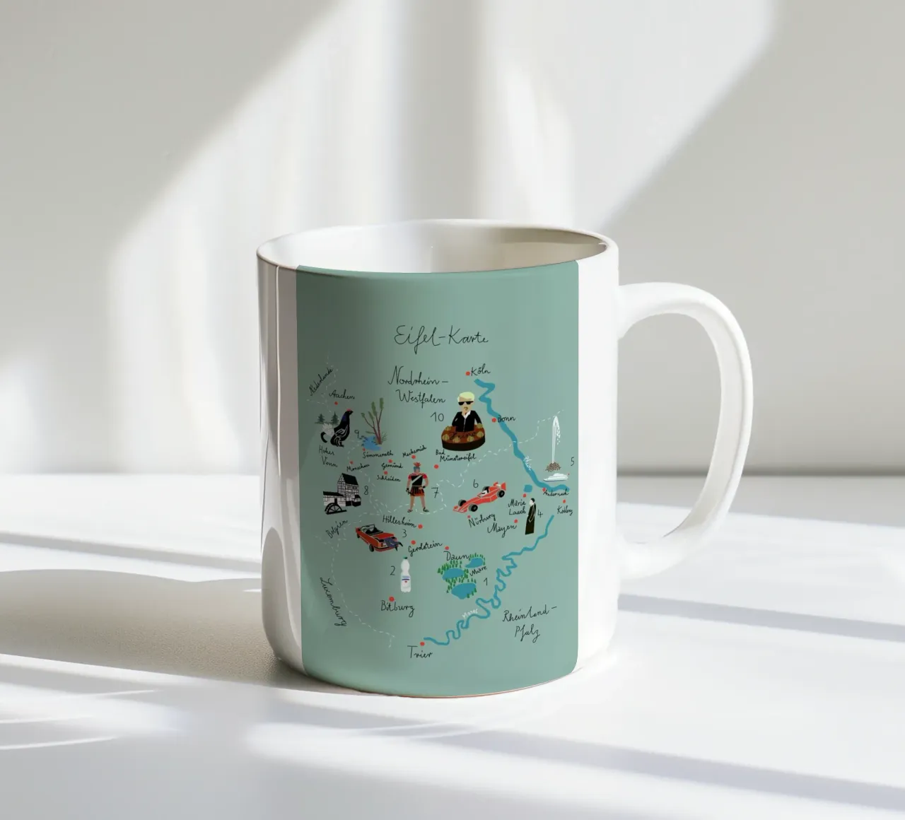 Eifelkarte tazza in ceramica da Monika Aichele