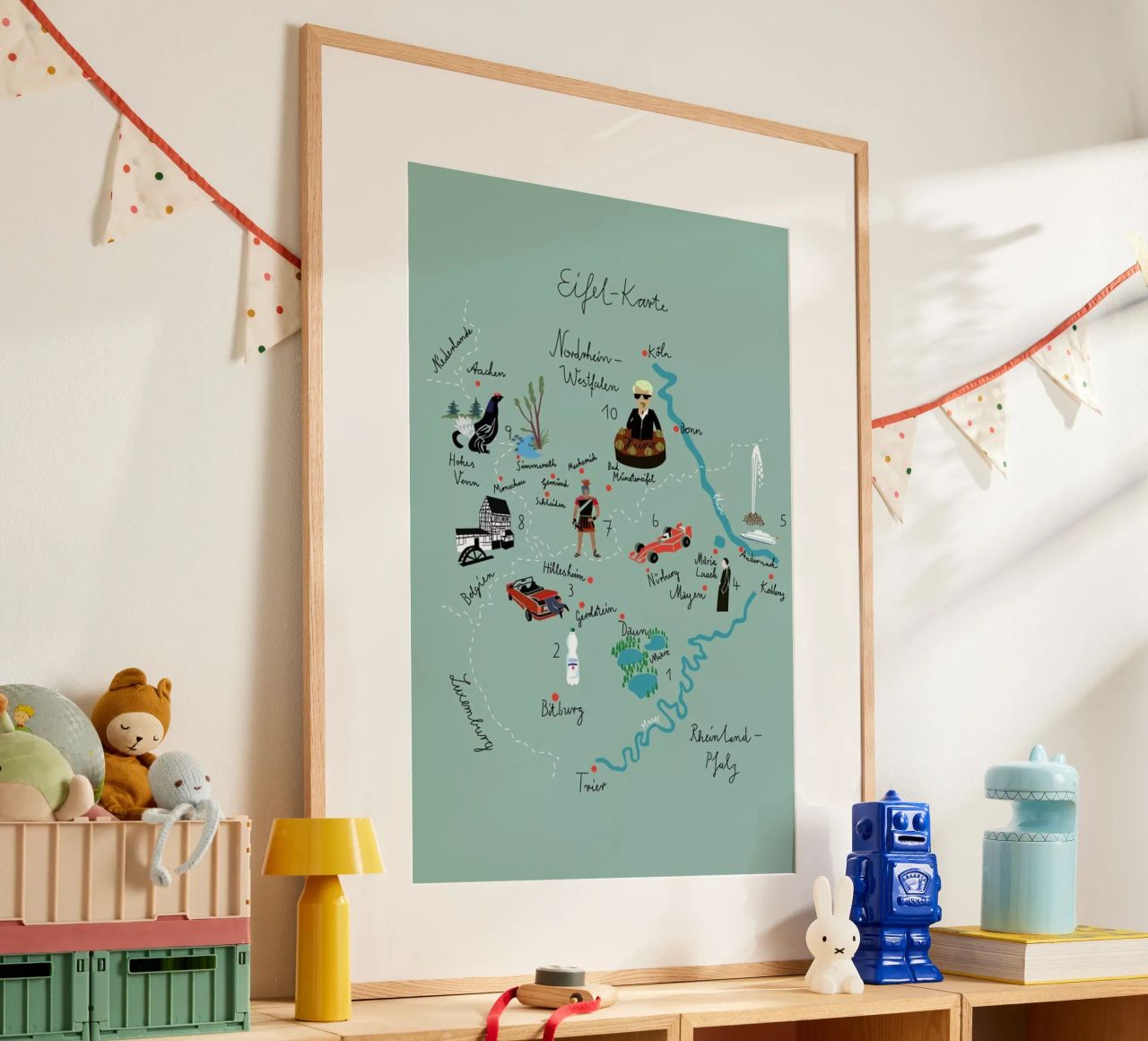 Eifelkarte Poster von Monika Aichele