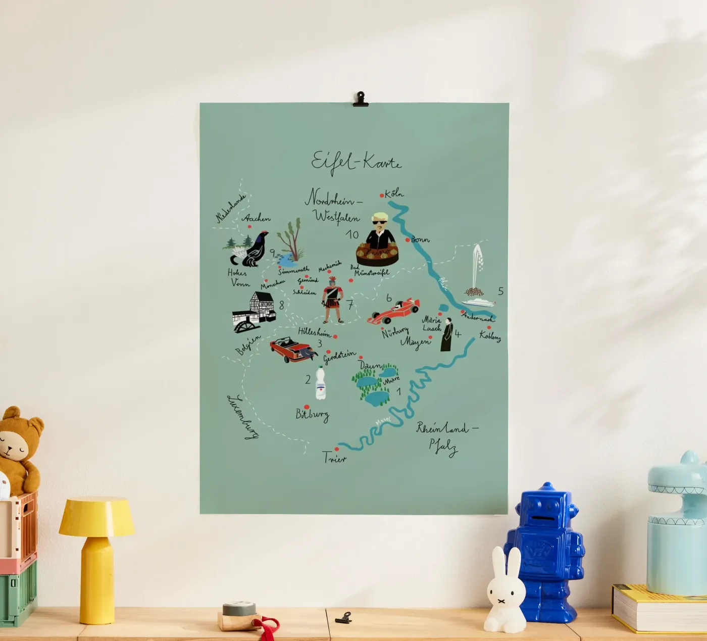 Eifelkarte poster da Monika Aichele