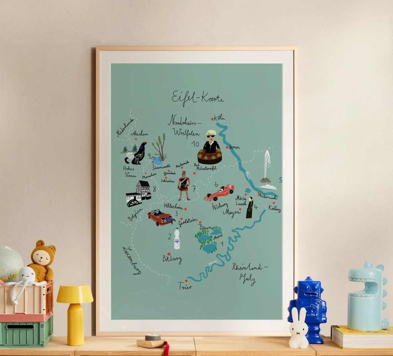 Eifelkarte Poster von Monika Aichele
