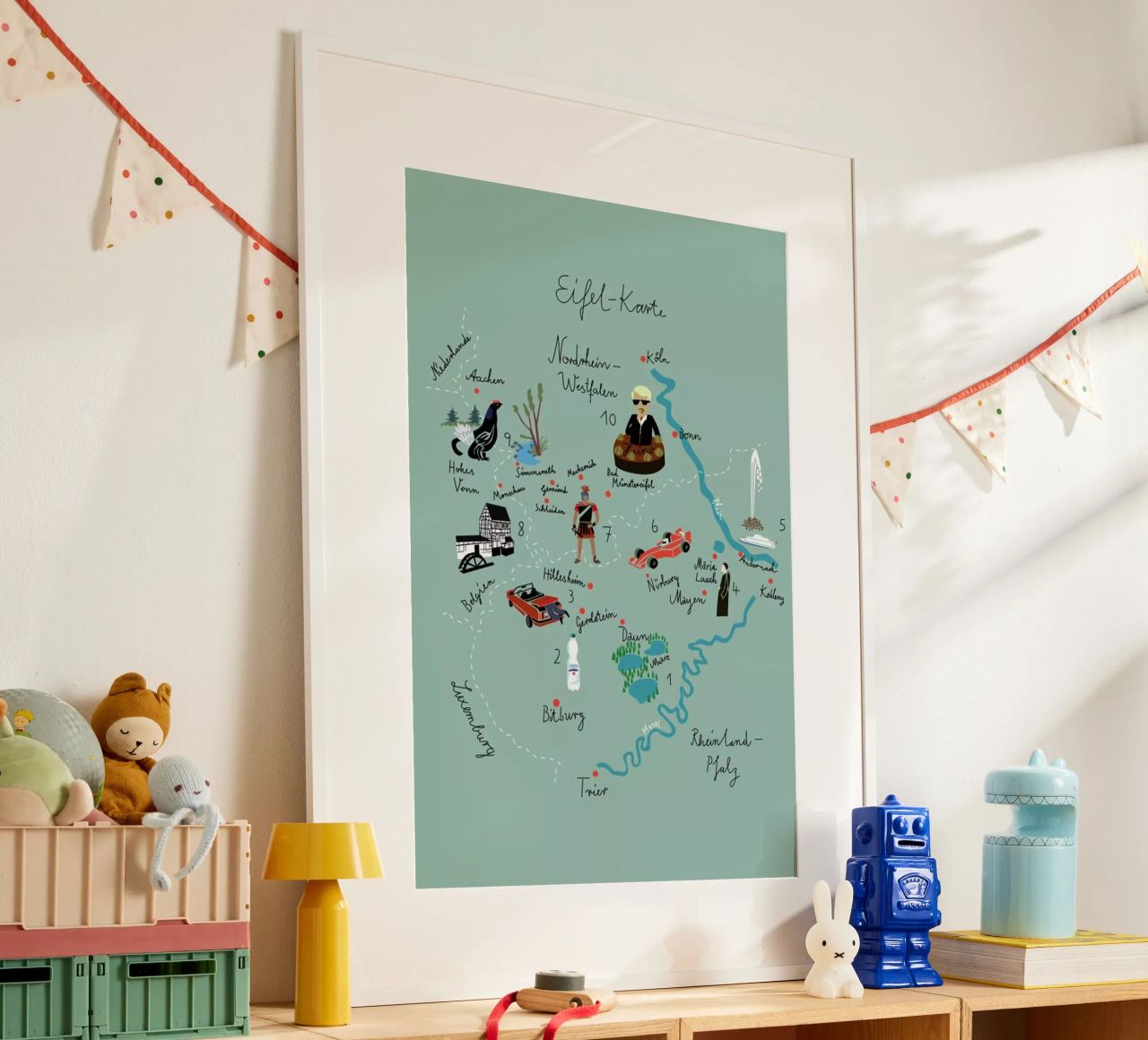 Eifelkarte Poster von Monika Aichele