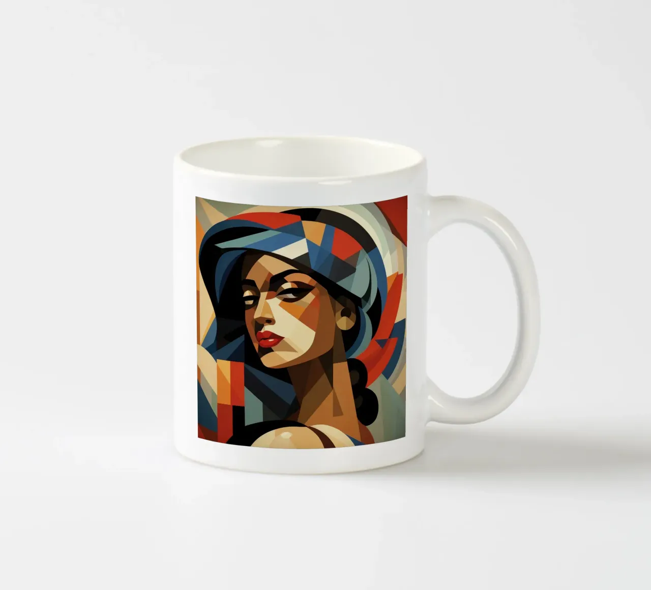 Cubismo Donna ecuadoriana tazza in ceramica da Artful Muse