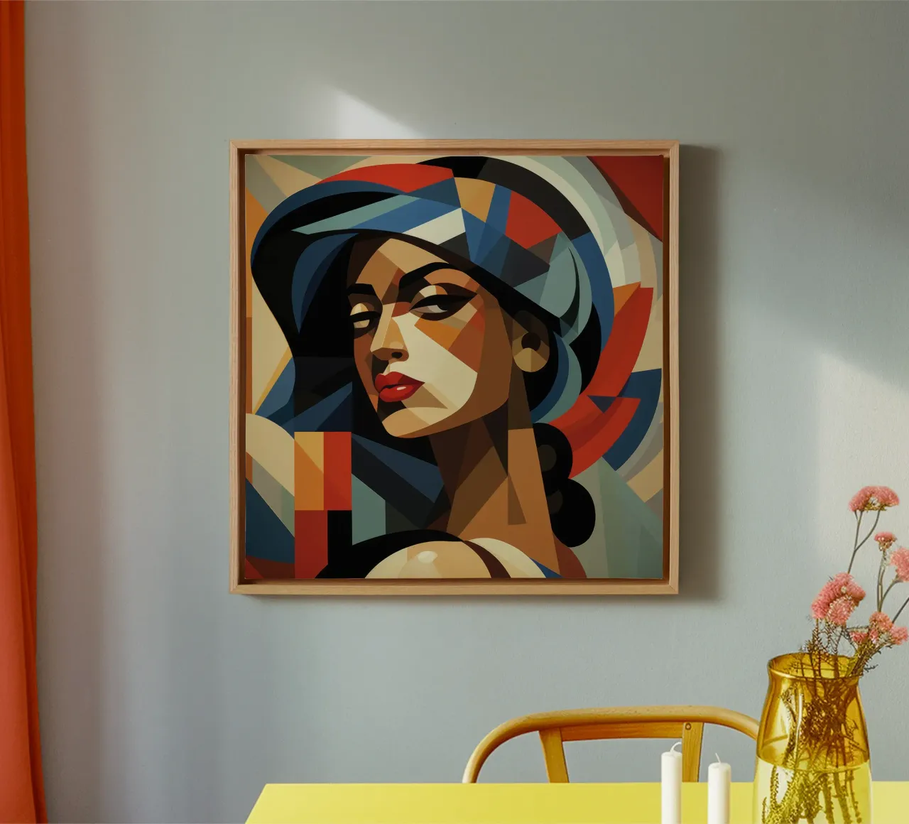 Kubisme Ecuadoraanse vrouw canvas van Artful Muse