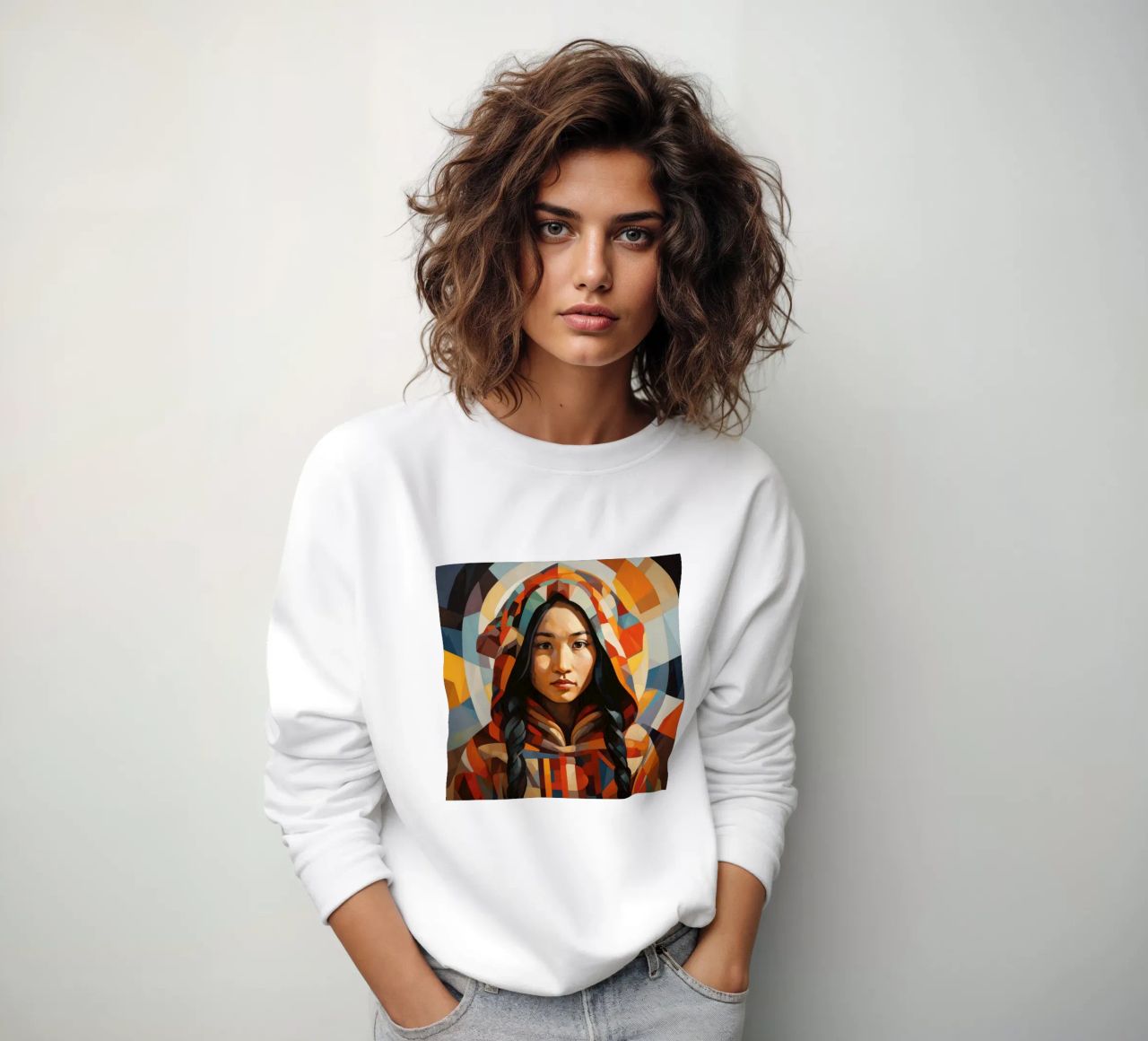 Cubisme Femme inuit sweat de Artful Muse