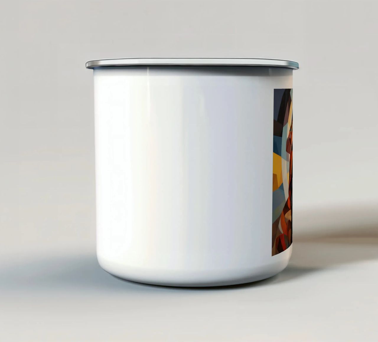 Cubismo Donna inuit tazza in smalto da Artful Muse