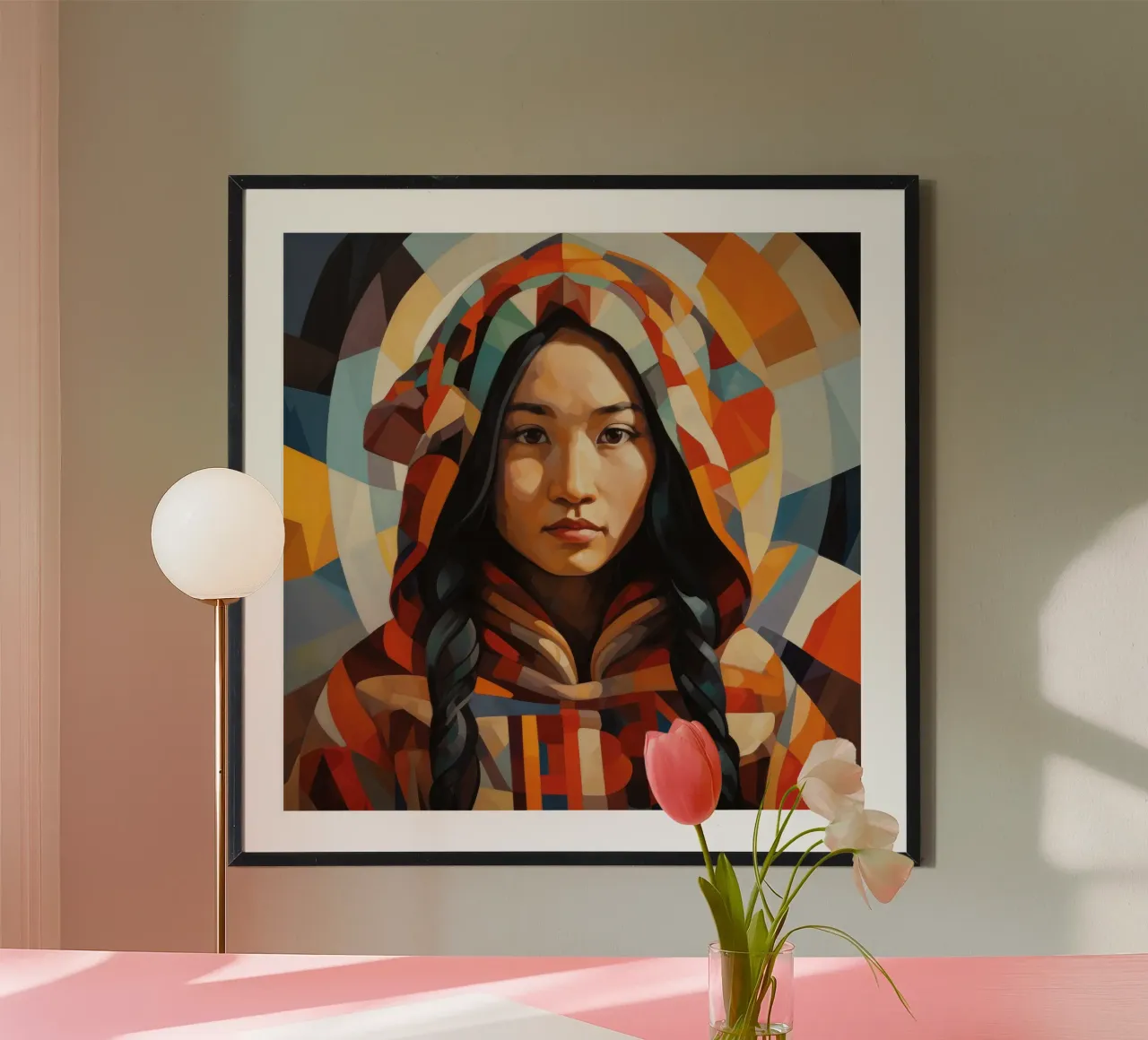 Kubisme Inuit vrouw hahnemühle van Artful Muse
