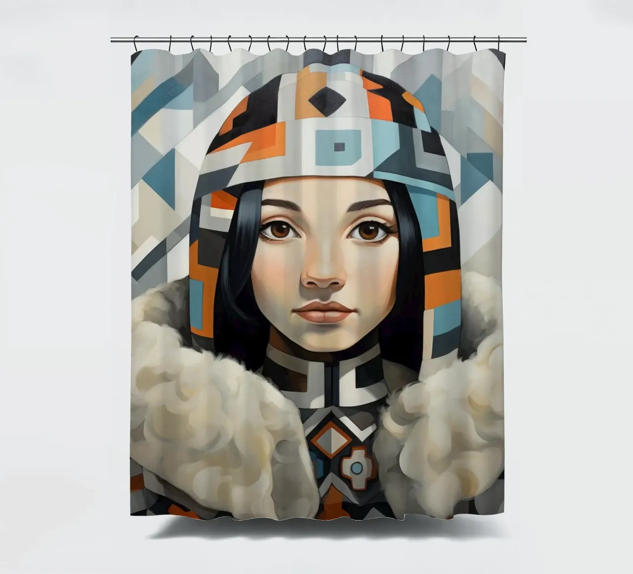 Cubismo Donna inuit tenda da doccia da Artful Muse