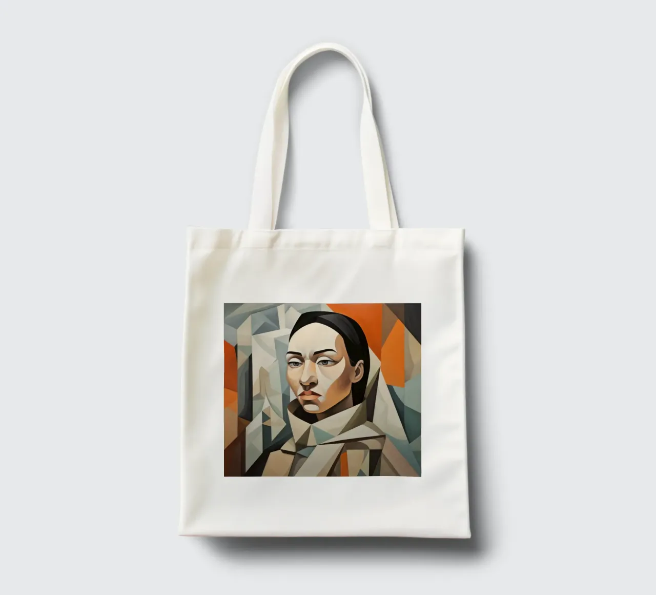 Cubismo Donna inuit borsa in juta da Artful Muse