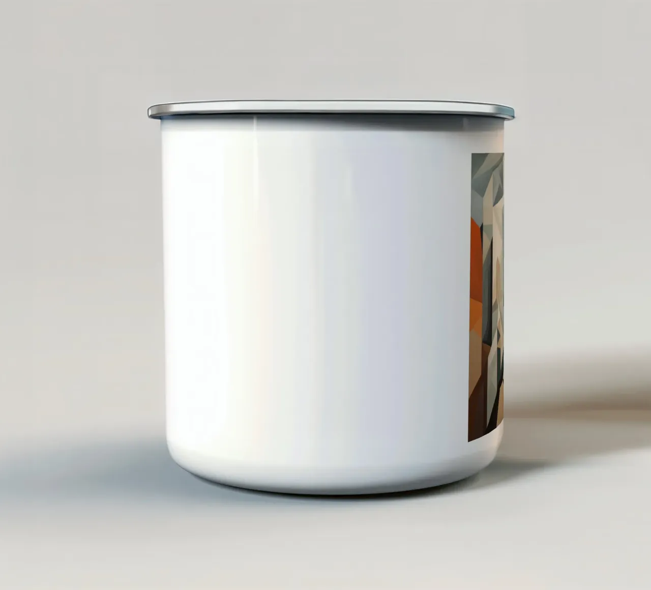 Cubismo Donna inuit tazza in smalto da Artful Muse