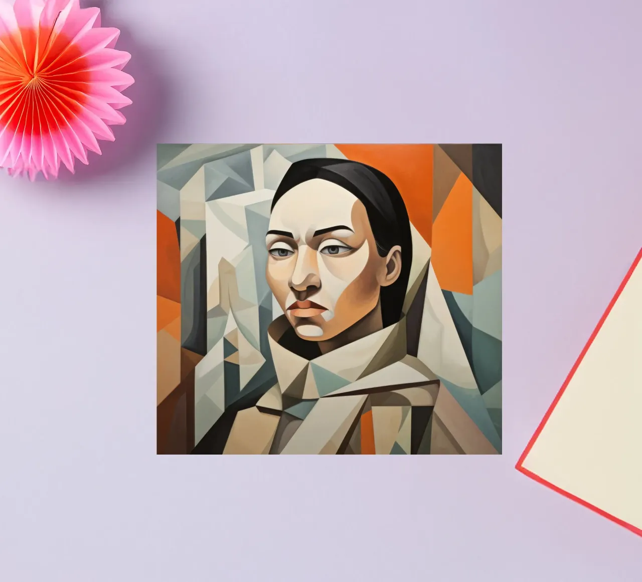 Cubism Inuit Woman sticker by Artful Muse