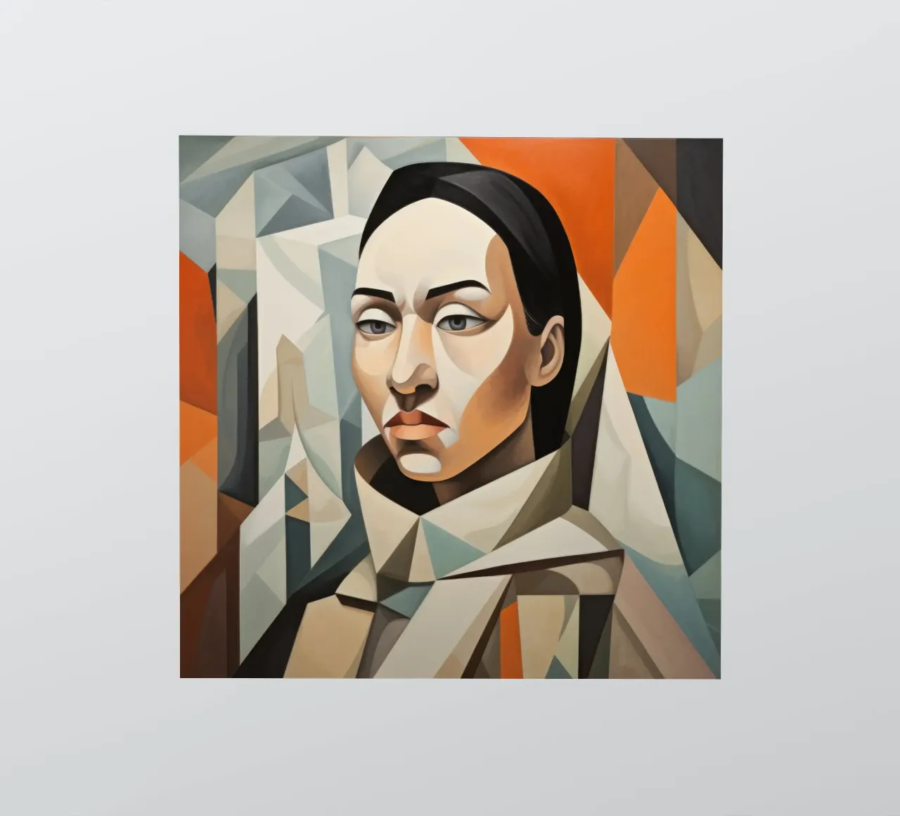 Cubism Inuit Woman sticker by Artful Muse