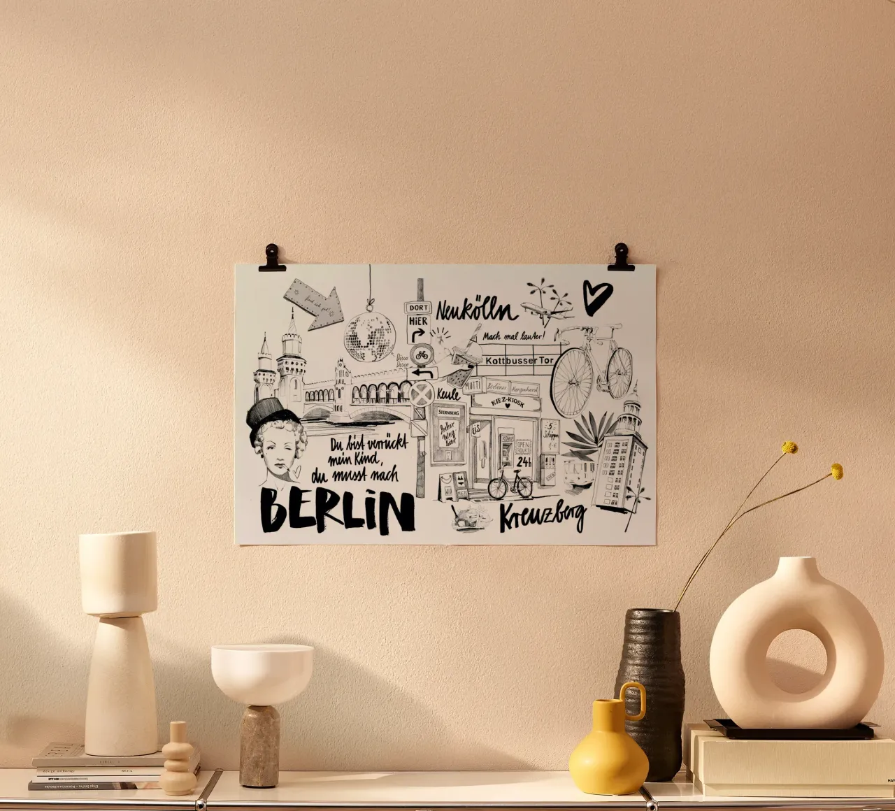 BERLIN 1 poster con telaio in legno da Ekaterina Koroleva