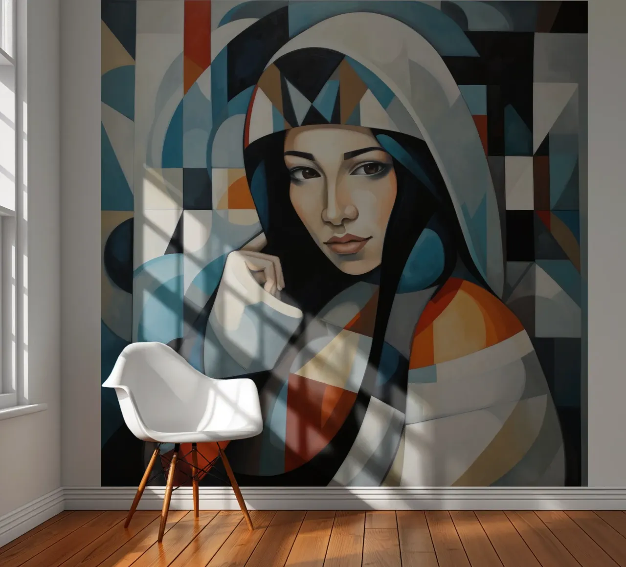 Kubismus Inuit Frau Fototapete von Artful Muse