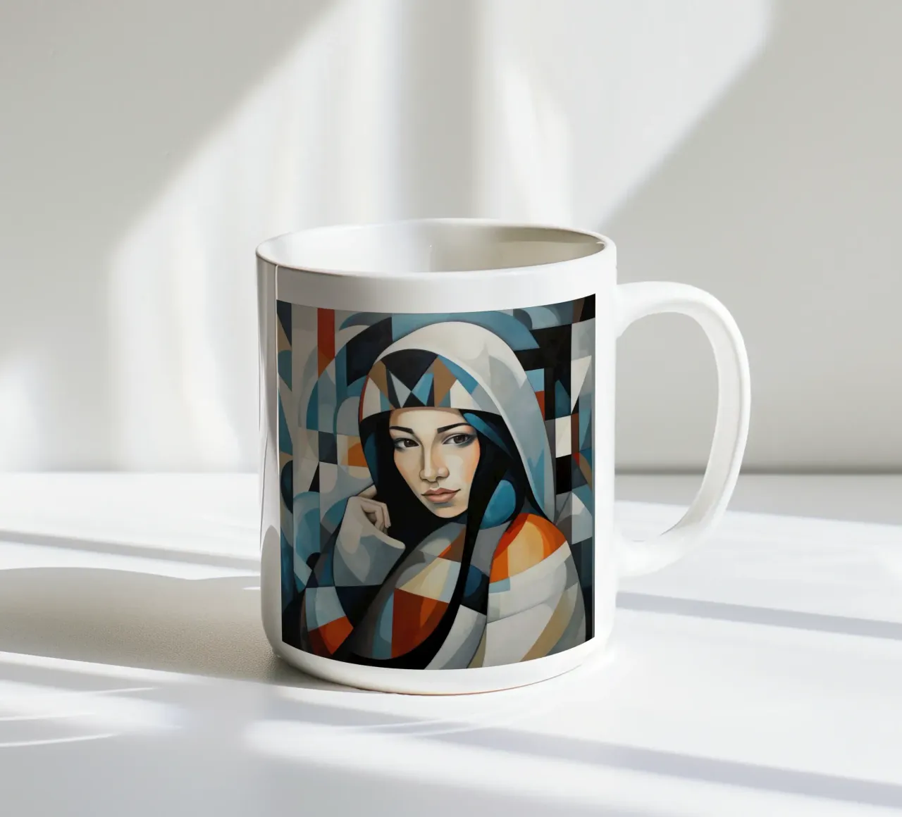 Cubismo Donna inuit tazza in ceramica da Artful Muse