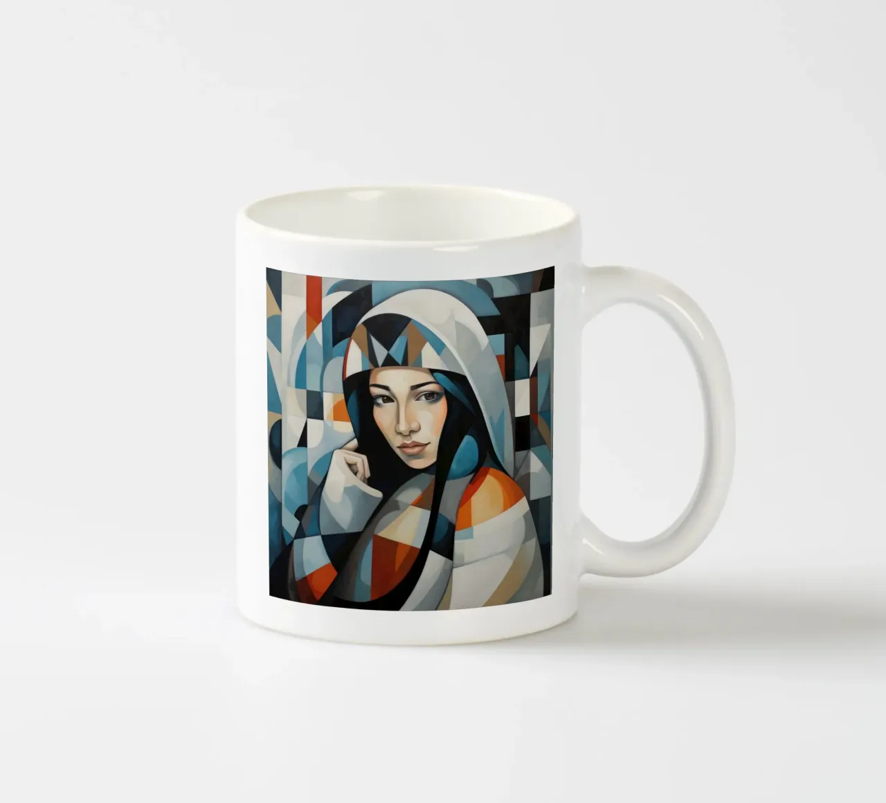 Cubismo Donna inuit tazza in ceramica da Artful Muse