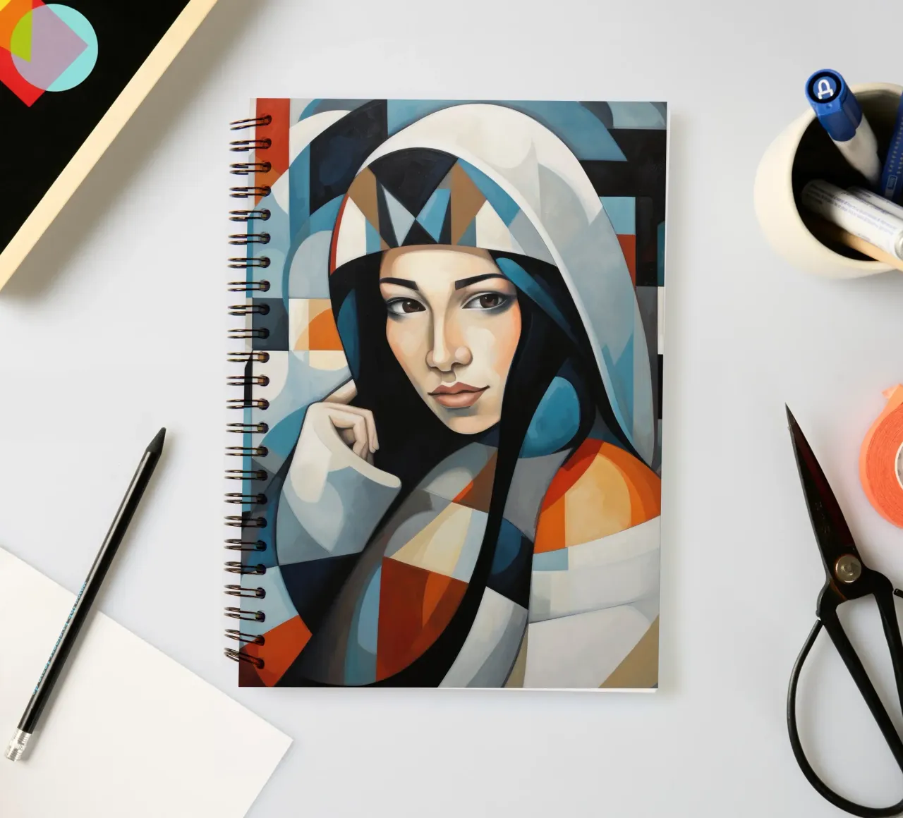 Cubisme Femme inuit carnet à spirale de Artful Muse