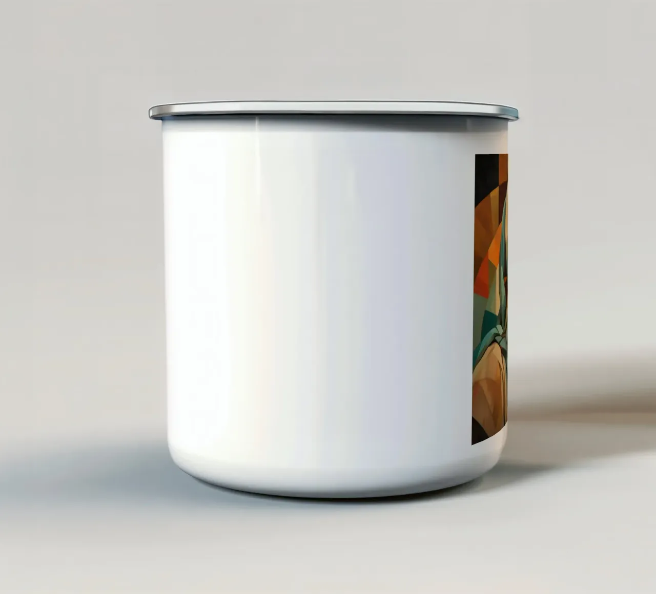 Cubismo Donna marocchina tazza in smalto da Artful Muse