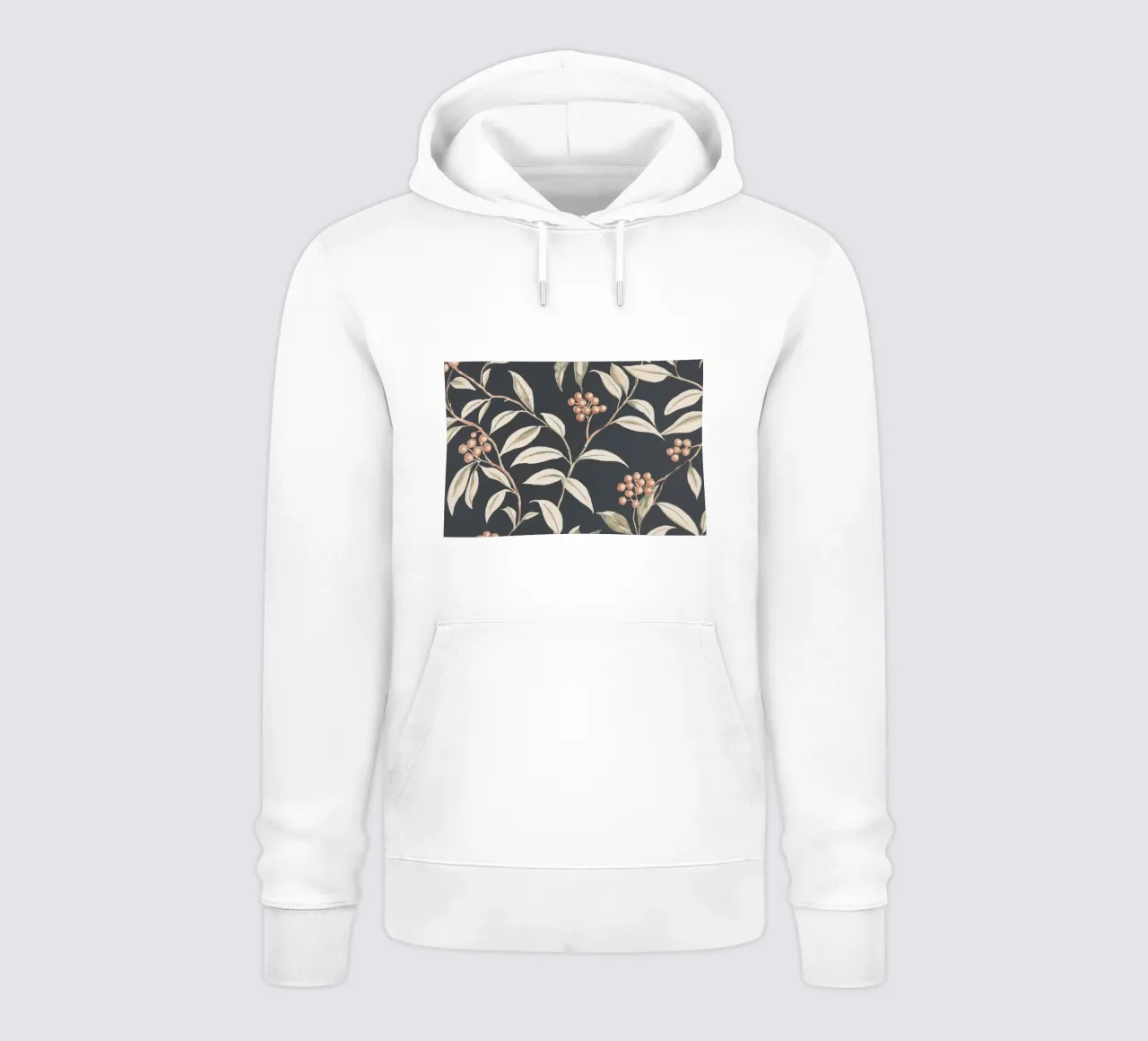 Bacche rosse botaniche Chic felpa con cappuccio da Carinaprint