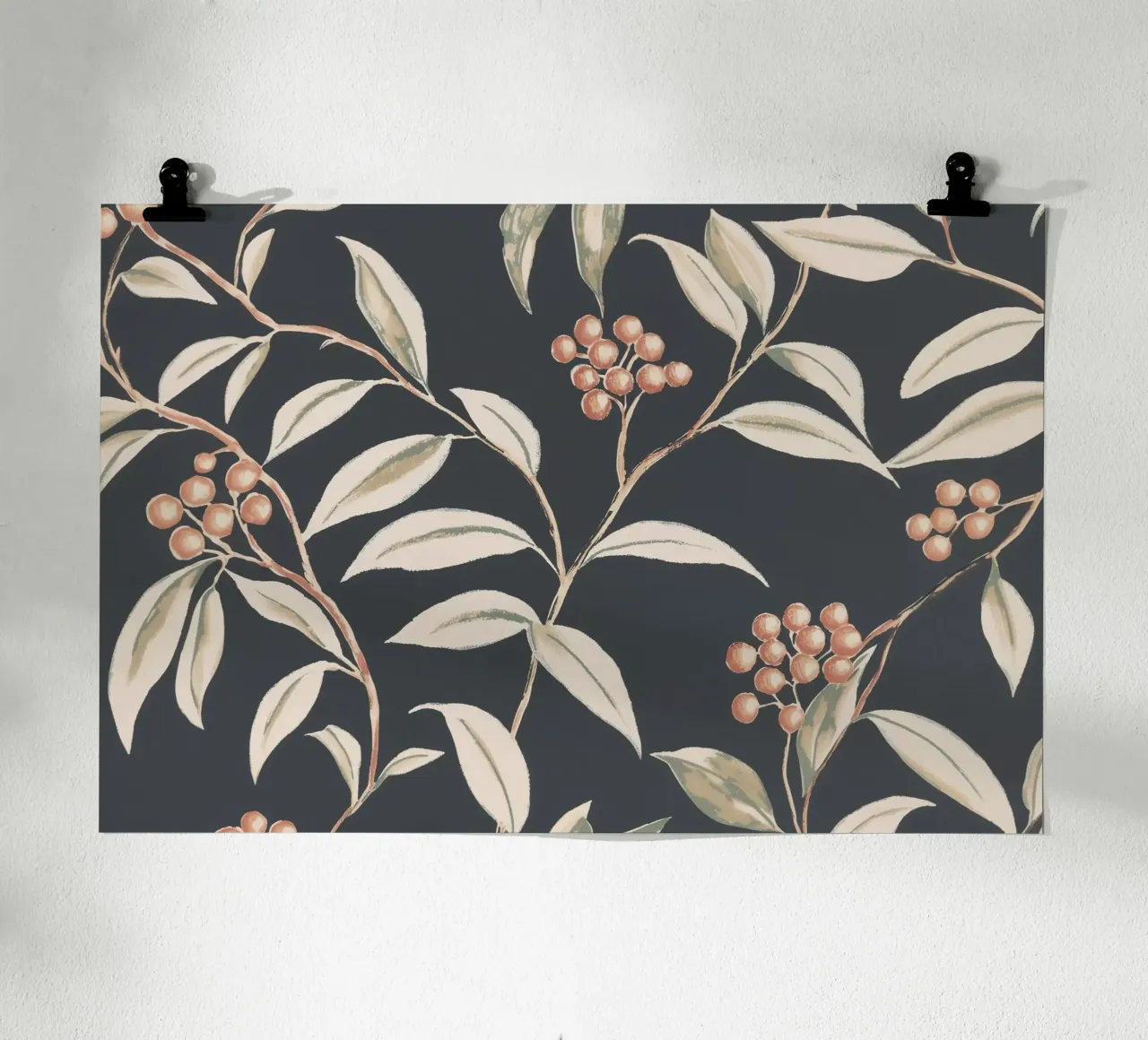 Bacche rosse botaniche Chic poster da Carinaprint