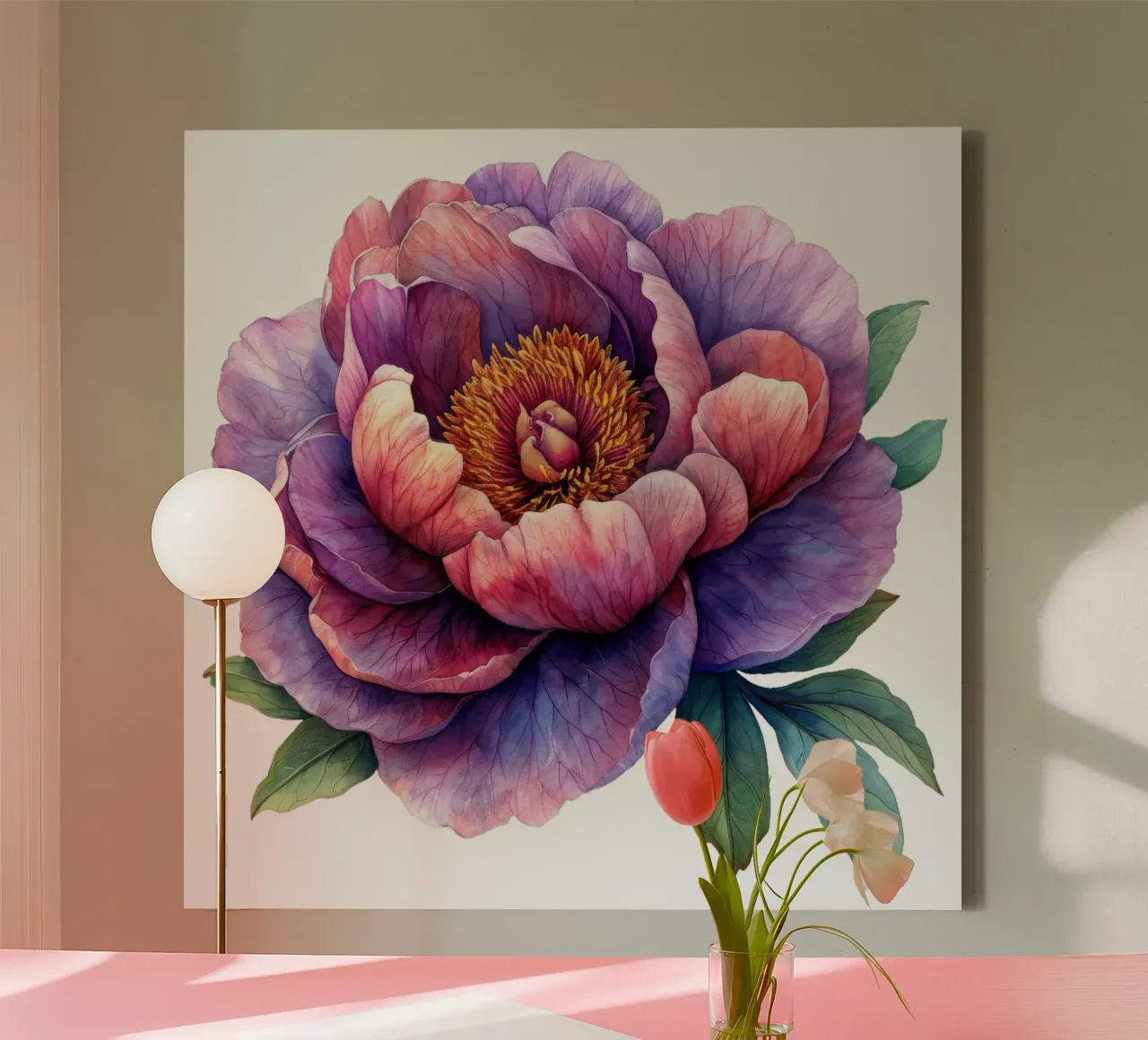 Pioenbloem canvas met Baklijst van Bold Blooms