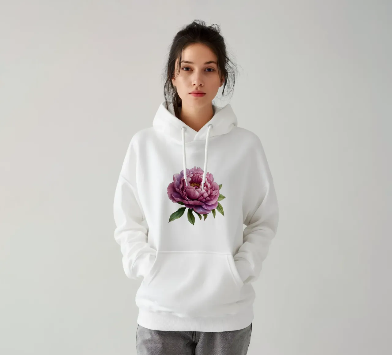 Fiore di peonia felpa con cappuccio da Bold Blooms