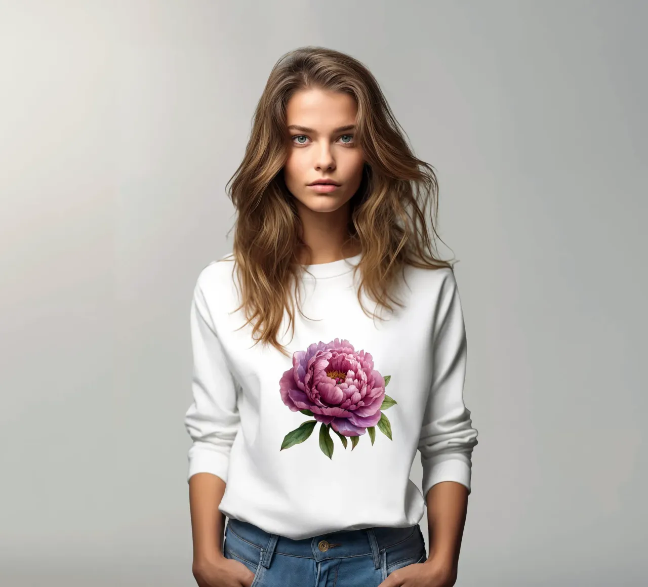 Peony Flower sweatshirt by Bold Blooms
