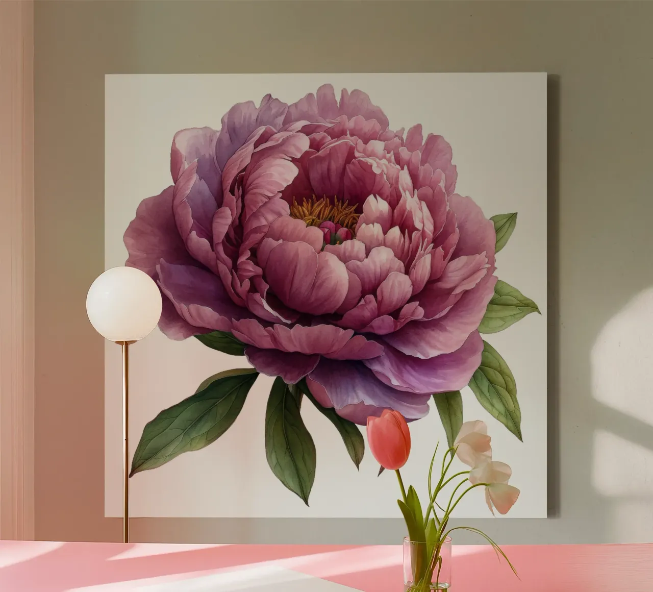 Pioenbloem canvas met Baklijst van Bold Blooms
