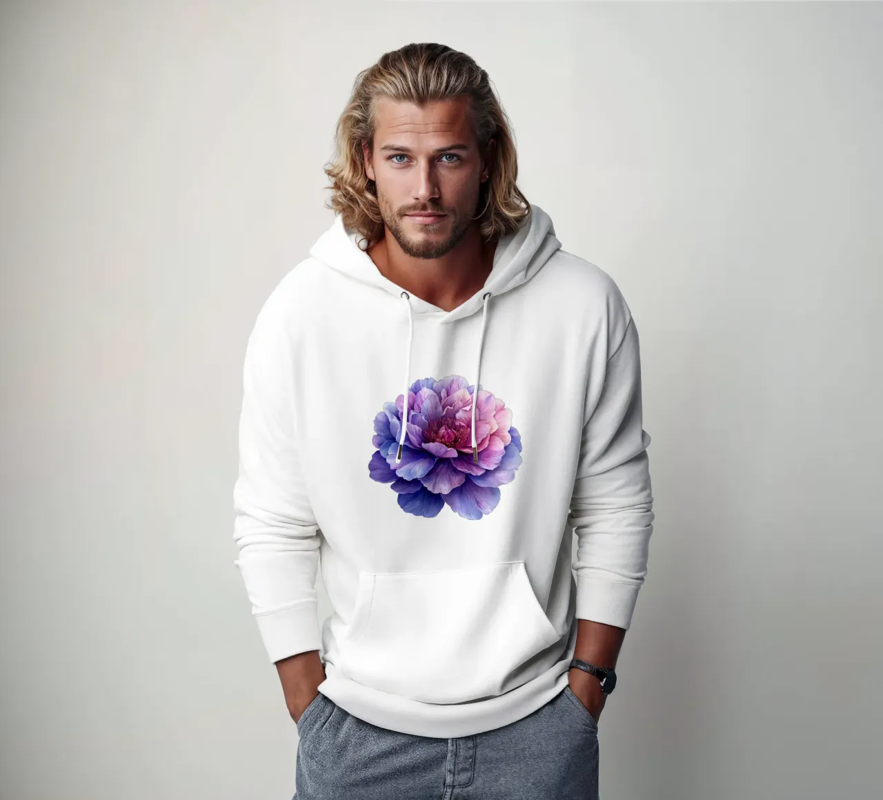 Fiore di peonia felpa con cappuccio da Bold Blooms