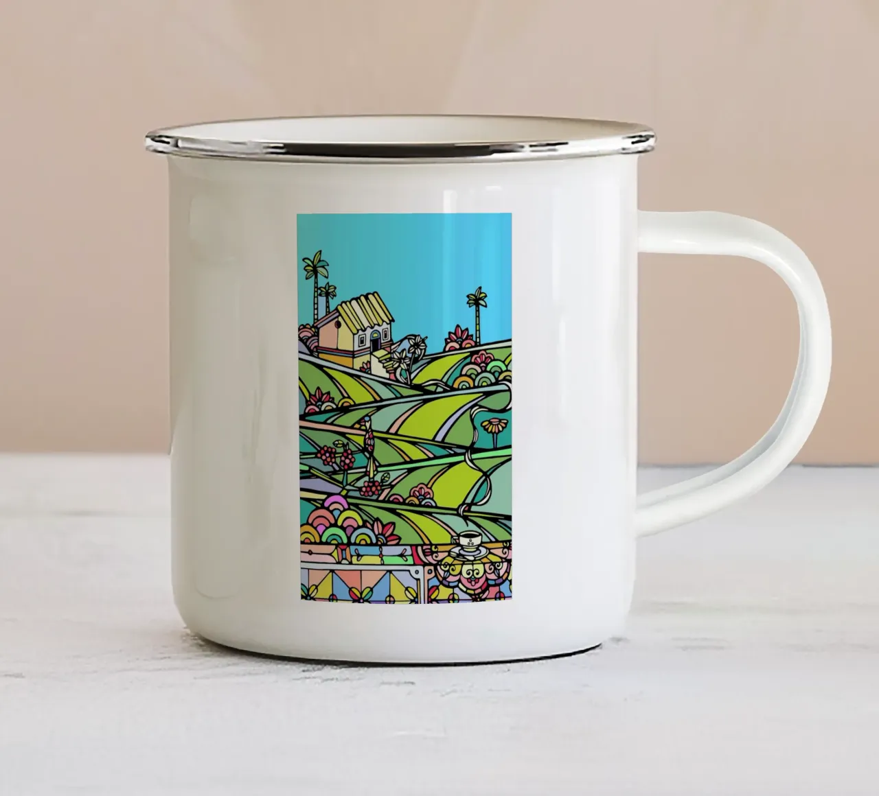 Farm Coffee tazza in smalto da Ninhol