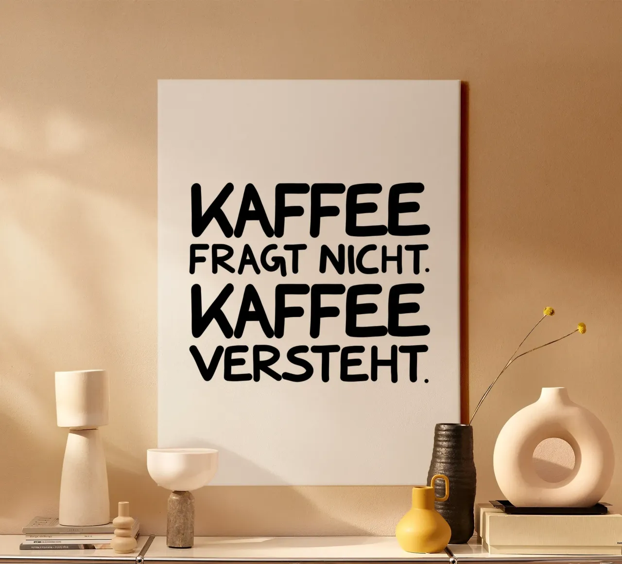 Kaffee versteht tela con Cornice a cassetta da BAINAI QUOTES