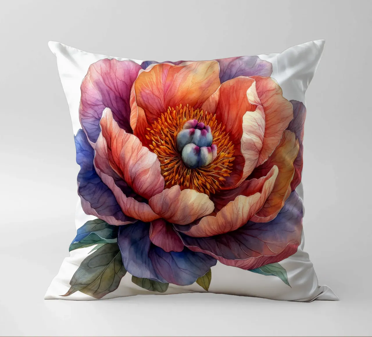 Fiore di peonia cuscino da Bold Blooms