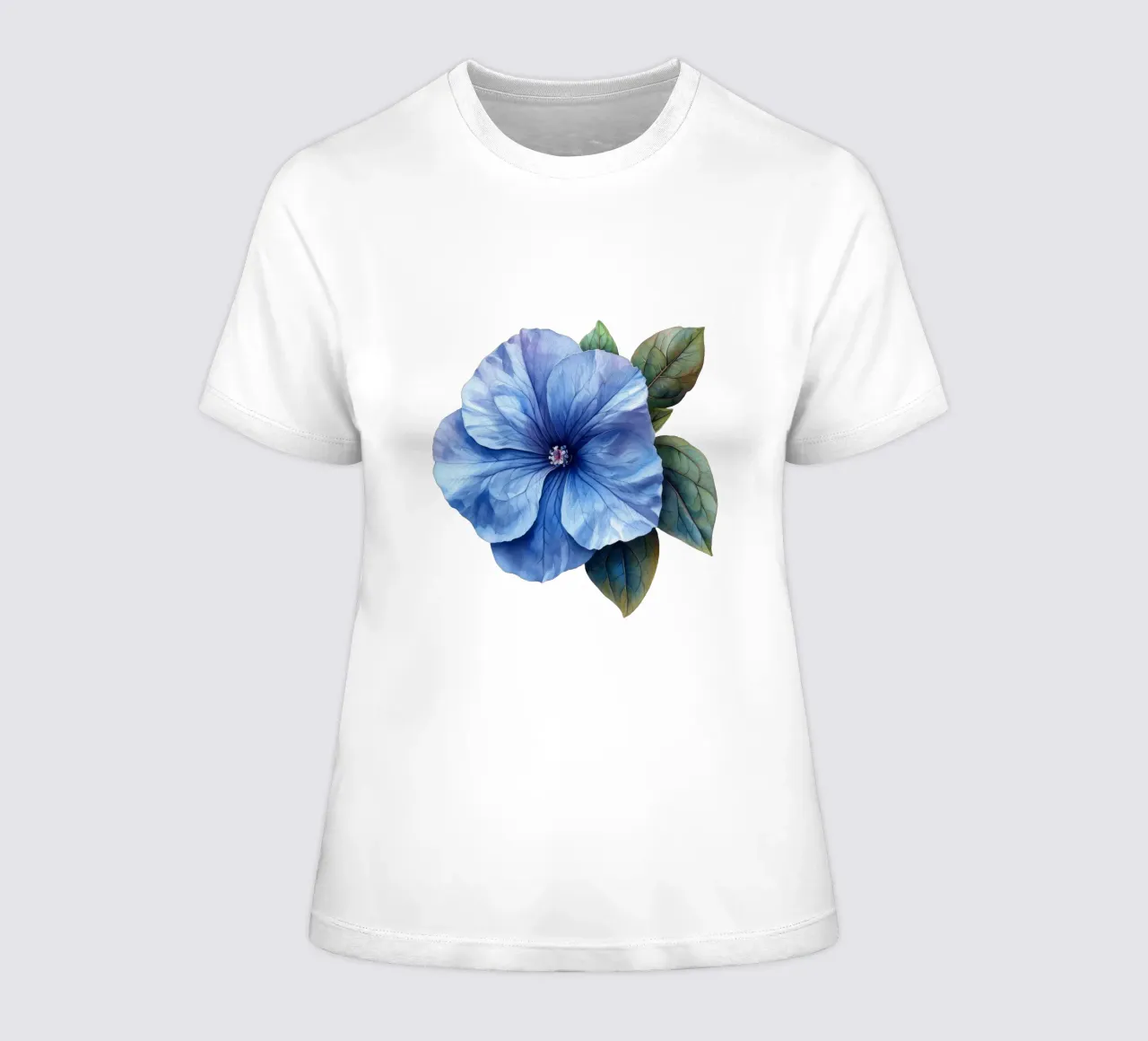 Periwinkle Flower women's fitted t-shirt by Bold Blooms
