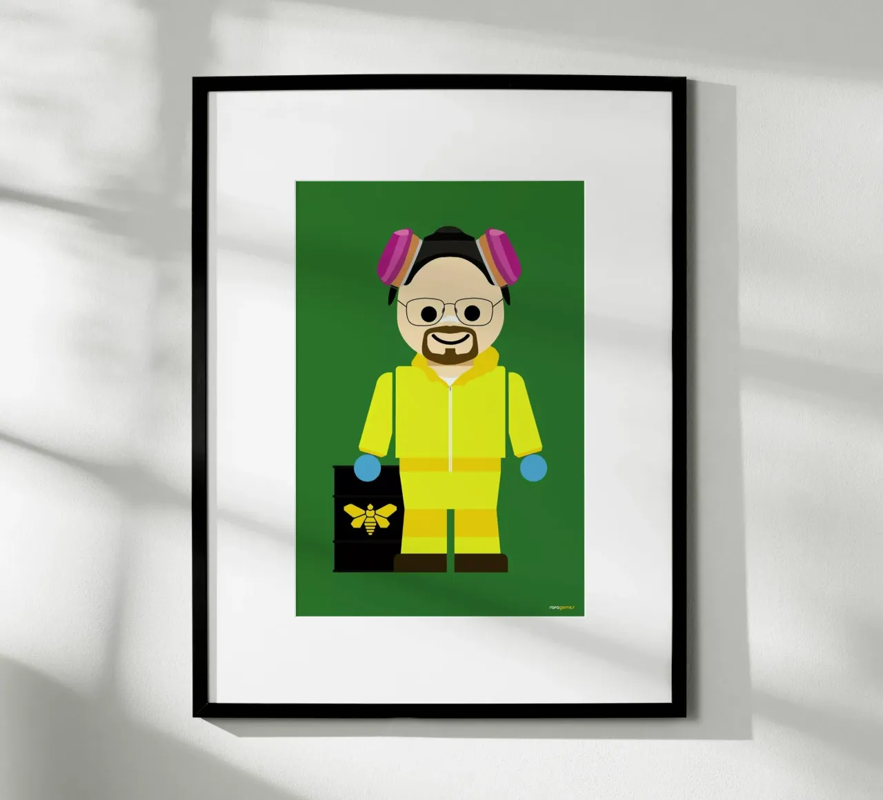 Walter White Heisenberg Toy poster con marco de madera de Rafa Gomes