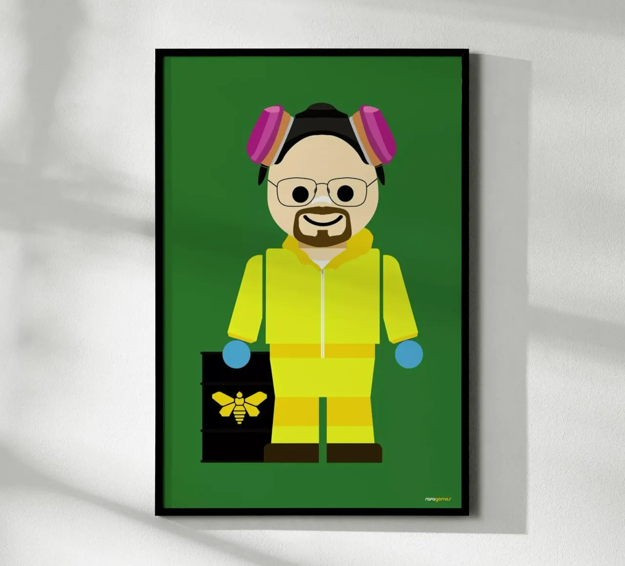 Walter White Heisenberg Toy poster con marco de madera de Rafa Gomes