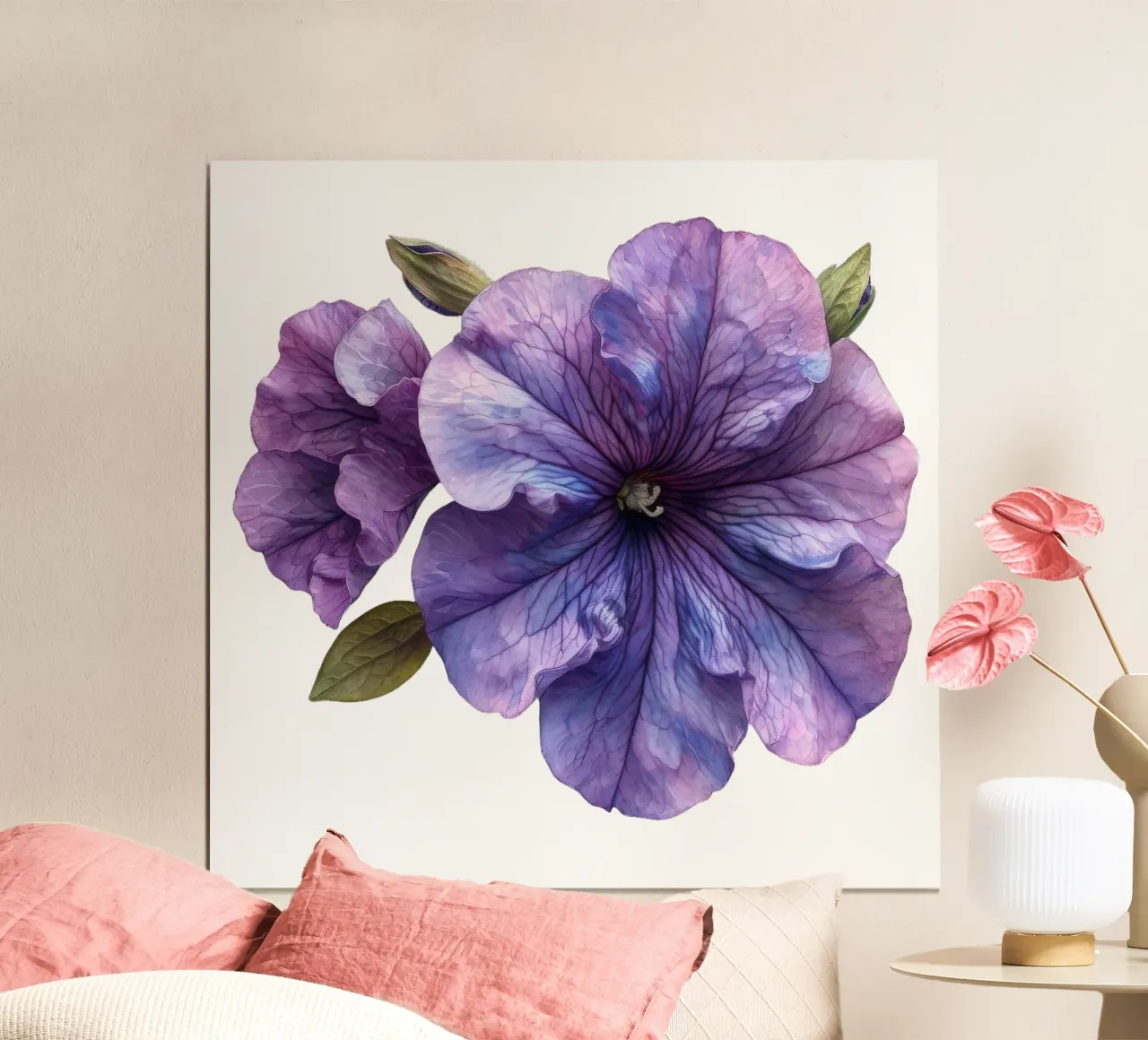 Fiore di petunia poster con telaio in plastica da Bold Blooms