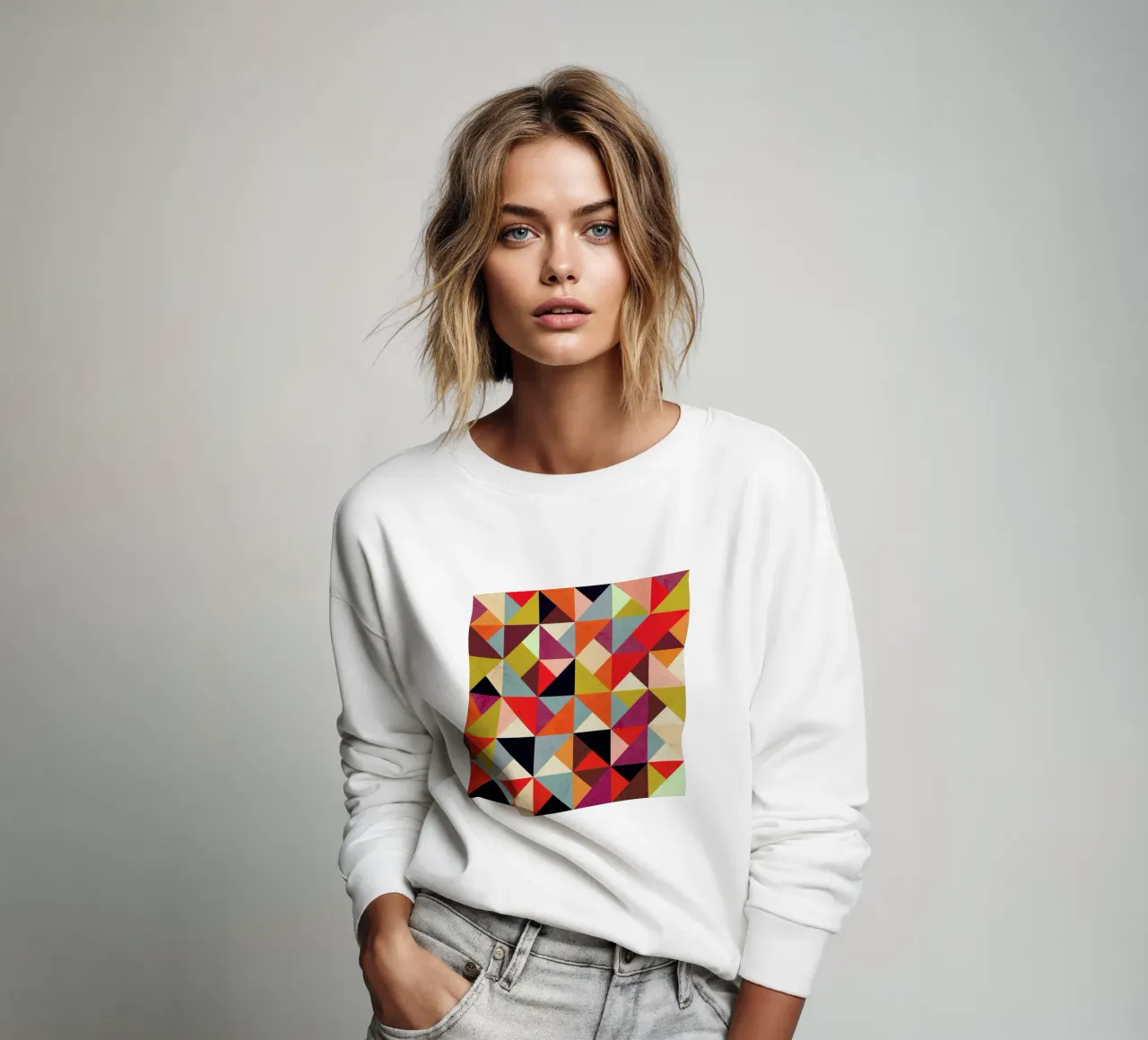 Bright Geometric Happy Pattern felpa da Tobe Fonseca