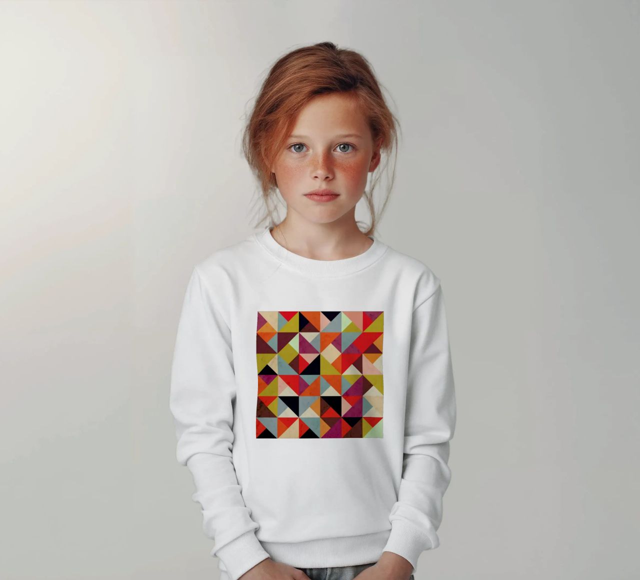 Bright Geometric Happy Pattern felpa bambino da Tobe Fonseca