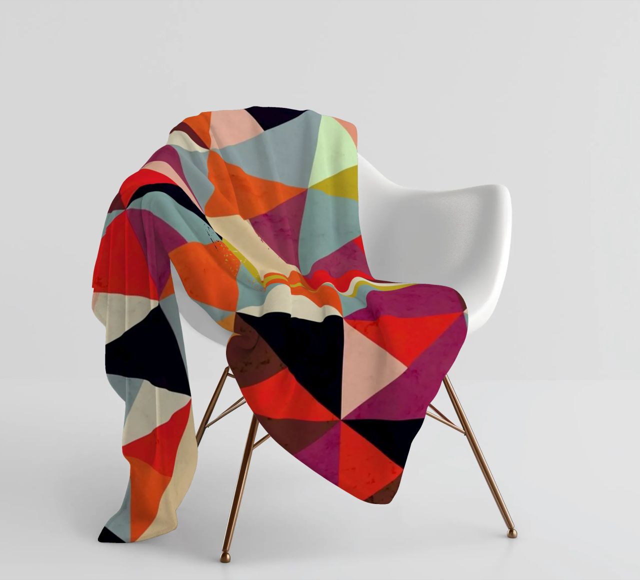 Bright Geometric Happy Pattern fleece blanket by Tobe Fonseca