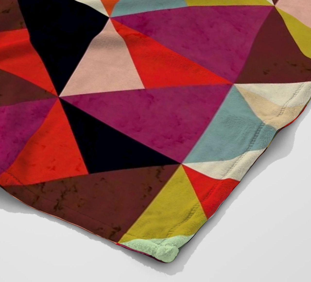 Bright Geometric Happy Pattern fleece blanket by Tobe Fonseca