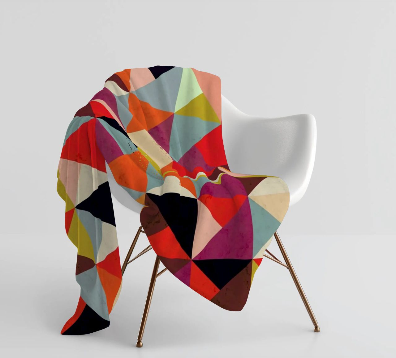 Bright Geometric Happy Pattern fleece blanket by Tobe Fonseca