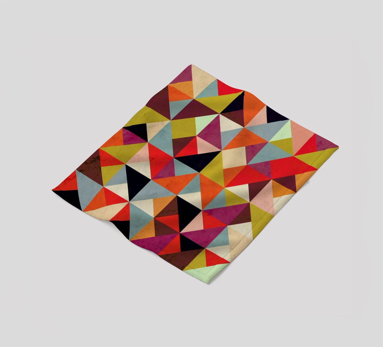Bright Geometric Happy Pattern fleece blanket by Tobe Fonseca
