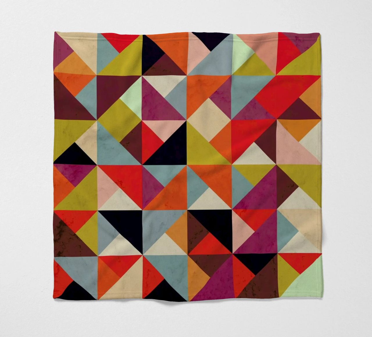 Bright Geometric Happy Pattern fleece blanket by Tobe Fonseca
