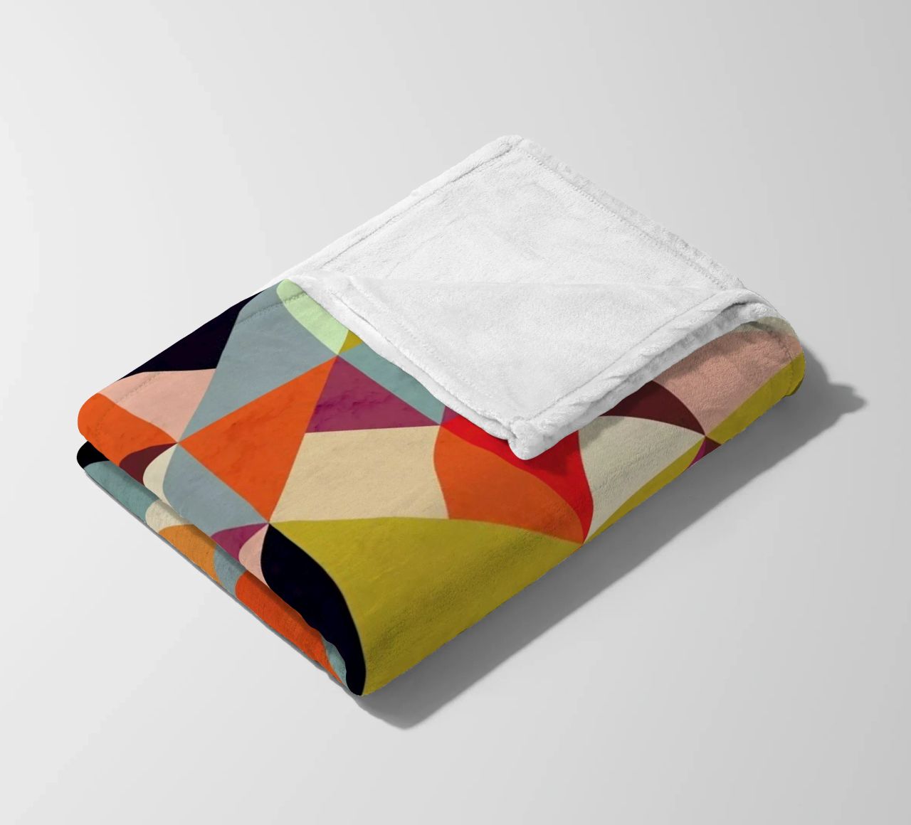 Bright Geometric Happy Pattern fleece blanket by Tobe Fonseca