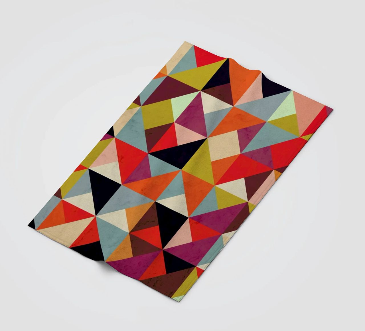 Bright Geometric Happy Pattern fleece blanket by Tobe Fonseca