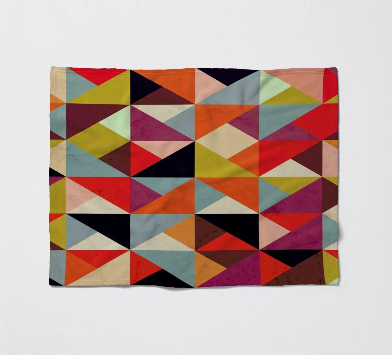 Bright Geometric Happy Pattern fleece blanket by Tobe Fonseca