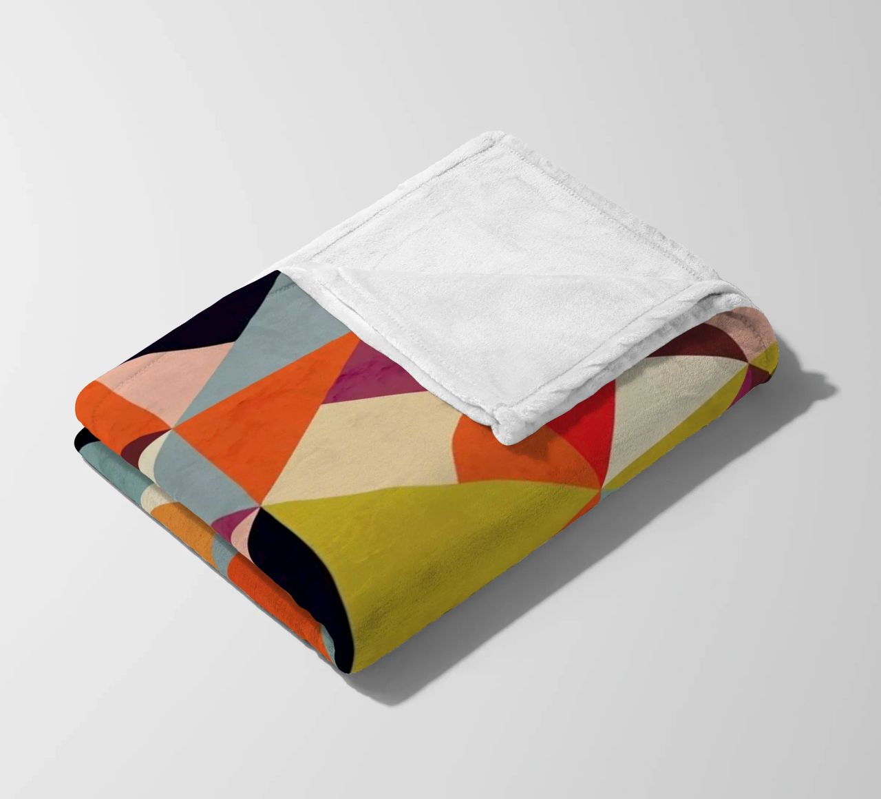 Bright Geometric Happy Pattern fleece blanket by Tobe Fonseca