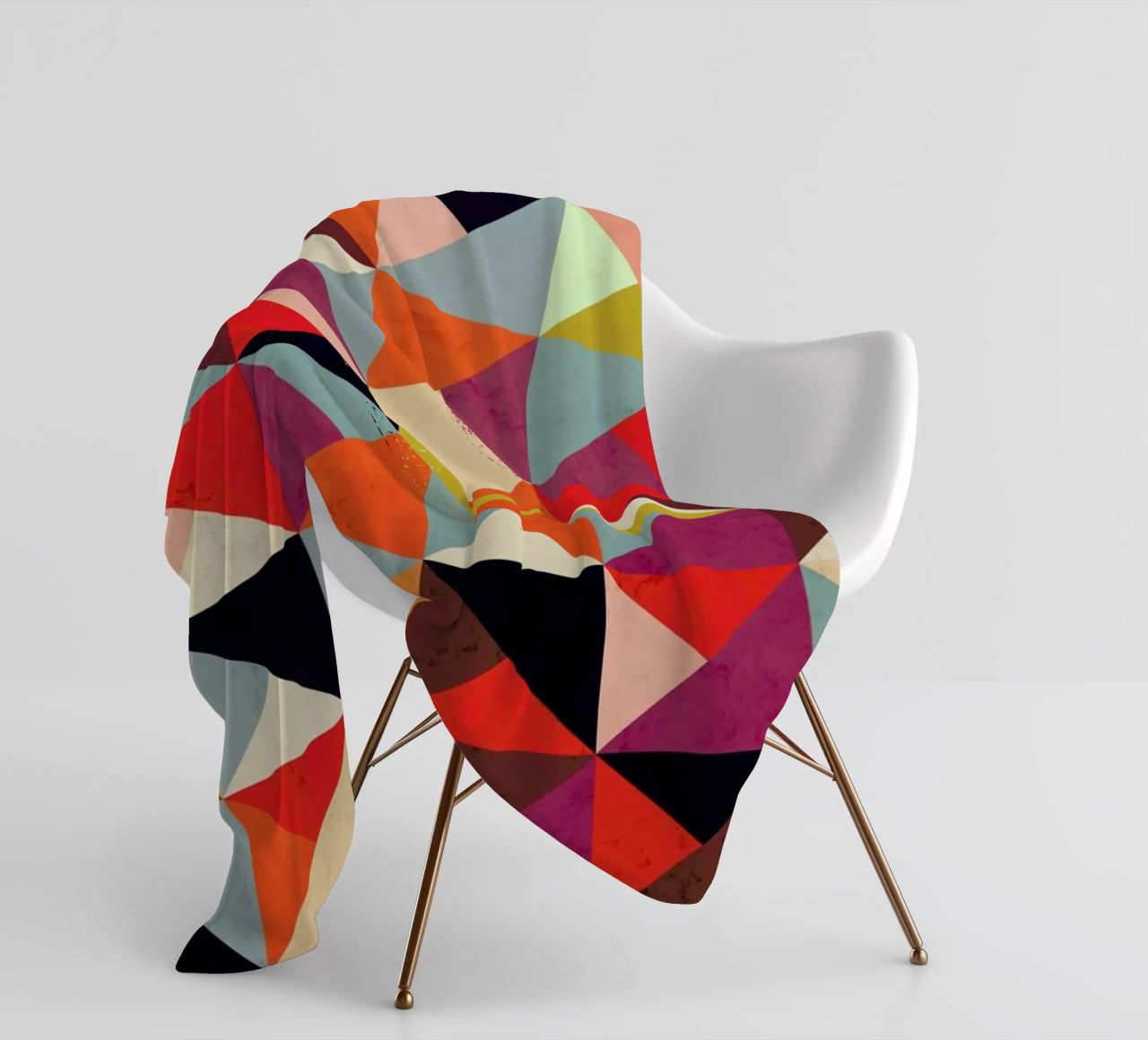 Bright Geometric Happy Pattern fleece blanket by Tobe Fonseca