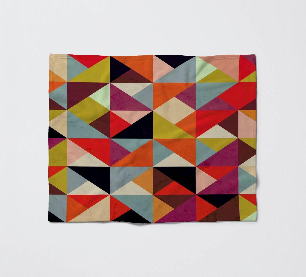 Bright Geometric Happy Pattern fleece blanket by Tobe Fonseca