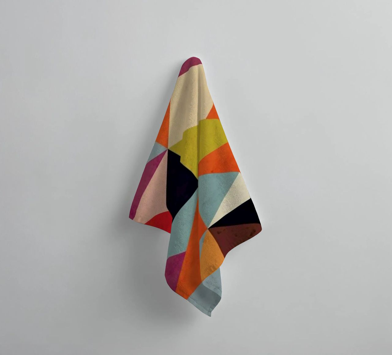 Bright Geometric Happy Pattern towel by Tobe Fonseca